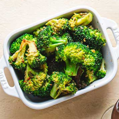 Roasted Broccoli with Fried Garlic
