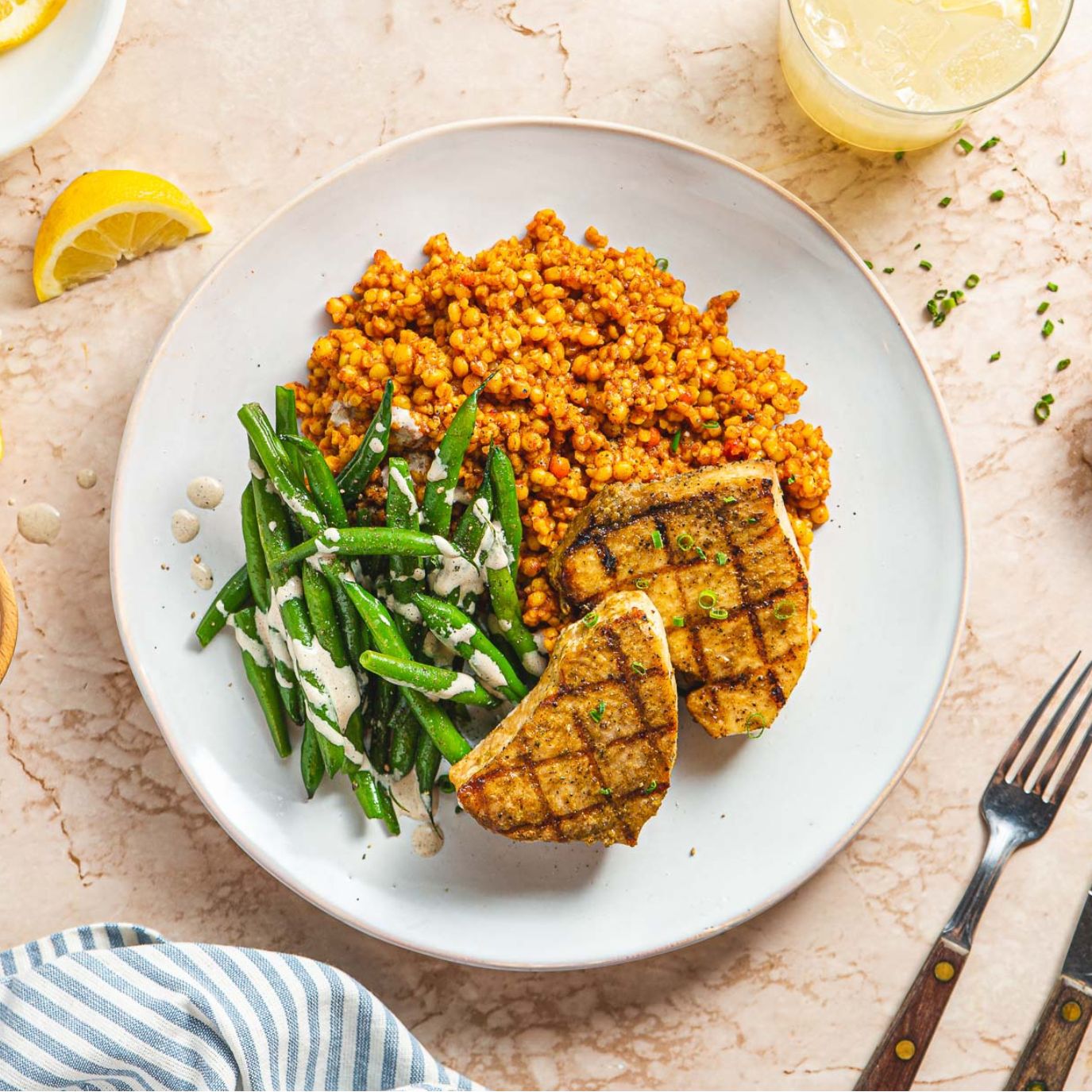 Grilled Swordfish & Pearl Couscous