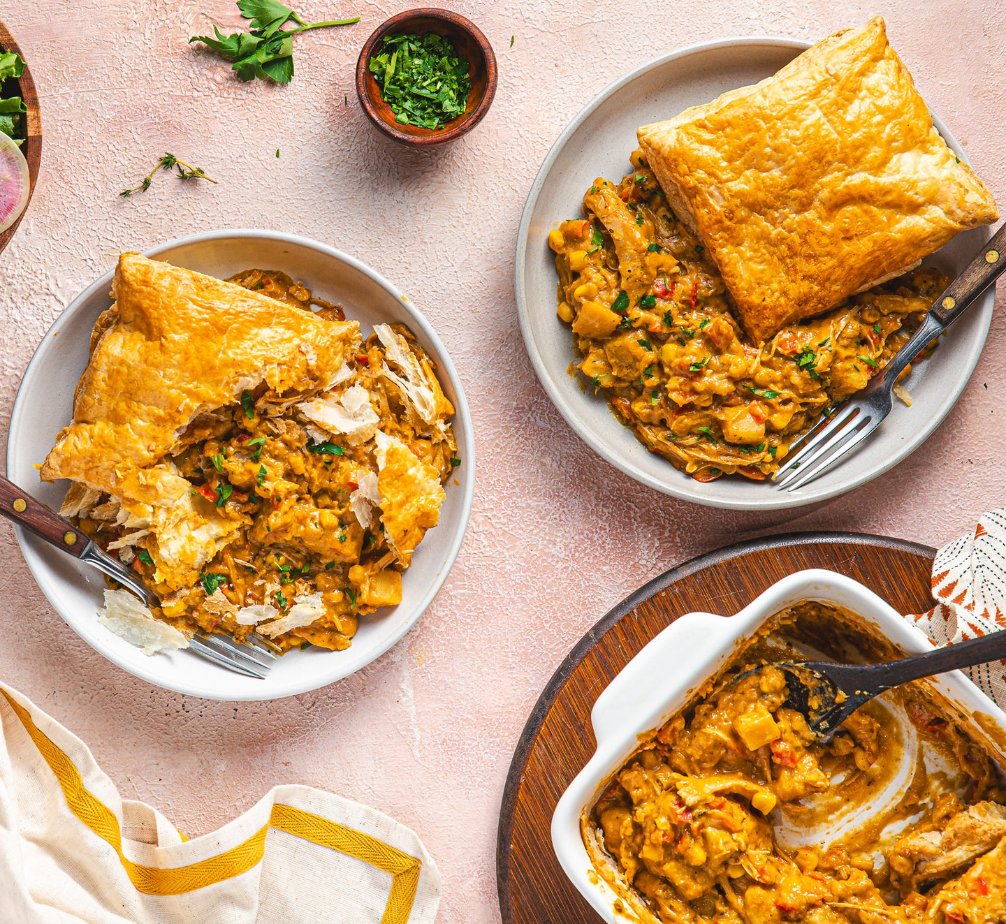 Chicken & Roasted Corn Pot Pie for Two
