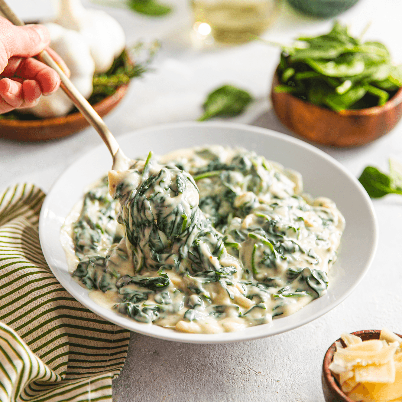 Garlic & Parmesan Creamed Spinach - WECO Hospitality