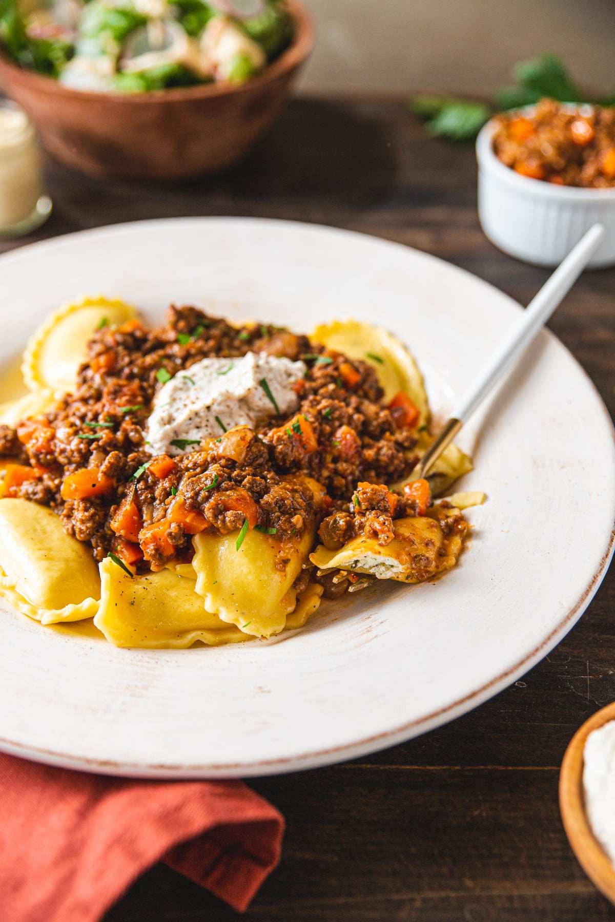 Agnolotti Bolognese with Focaccia