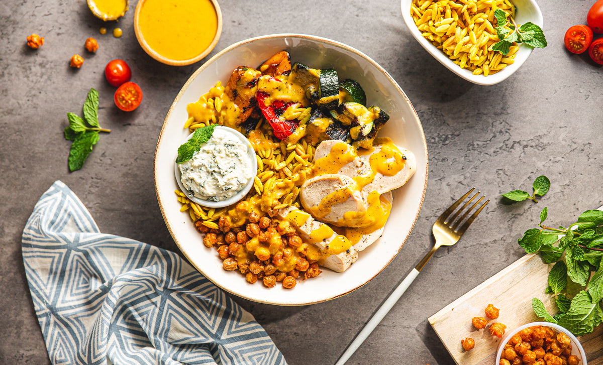 Mediterranean Chicken & Orzo Bowl